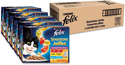 Felix Sensations Jellies - Favourites Menu, Adult and Senior, 60x85g