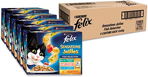 Felix Sensations Jellies - Fishy Selection, Adult And Senior, 60X85G