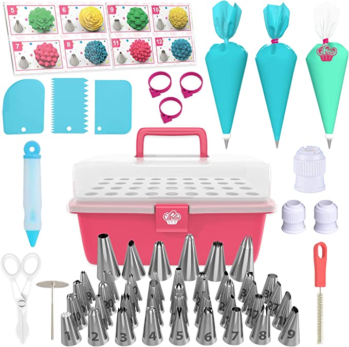 Cake Decorating Kit Cupcake Decorating Kit - 68 PCS Cookie Decorating Supplies and Cookie Decorating Kit with Piping Bags and Tips - Frosting Icing Tips Pastry Bags with Tips - Baking Decorating Kit