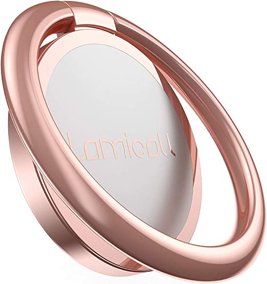 Phone Ring Holder, Lamicall Finger Ring Stand : Universal Cell Phone Cradle Kickstand Compatible with Phone Xs Max XR X 8 7 6 6s Plus 5s, Samsung Galaxy S8 S7 S6, All Android Smartphone - Rose Gold