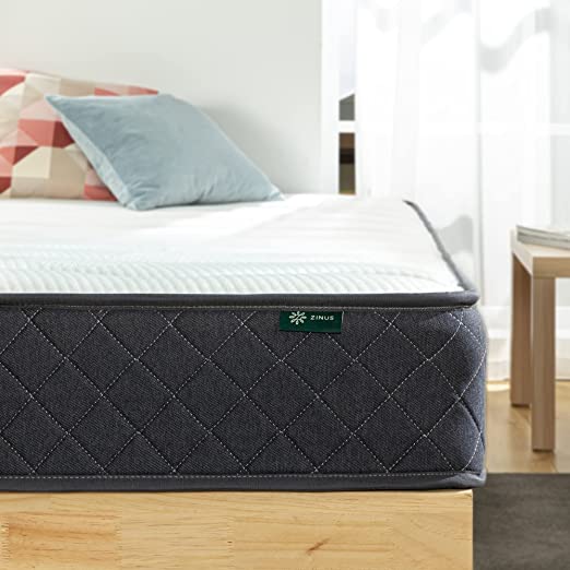 Zinus Support Innerspring Double Mattress Durable Coil System High Density Foam - Medium Feel Bed