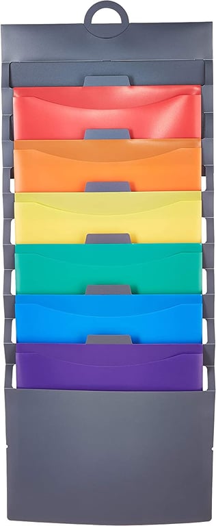 Amazon Basics Hanging 6 Pocket File Folders - Multicolor