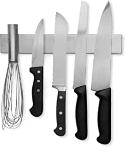 Modern Innovations 10 Inch Stainless Steel Magnetic Knife Bar with Multipurpose Use as Knife Holder, Knife Rack, Knife Strip, Kitchen Utensil Holder, Tool Holder, Art Supply Organizer & Home Organizer