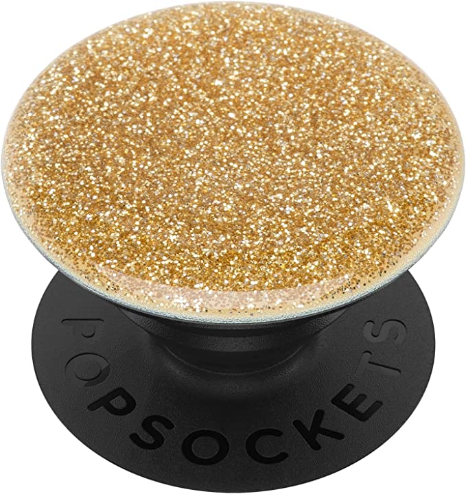 PopSockets: Phone Grip with Expanding Kickstand, Pop Socket for Phone - Glitter Gold