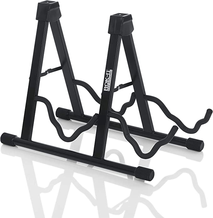 Rok It A-Frame Double Guitar Stand; Holds Most Standard Electric and Acoustic Guitars (RI-GTRAU2X)