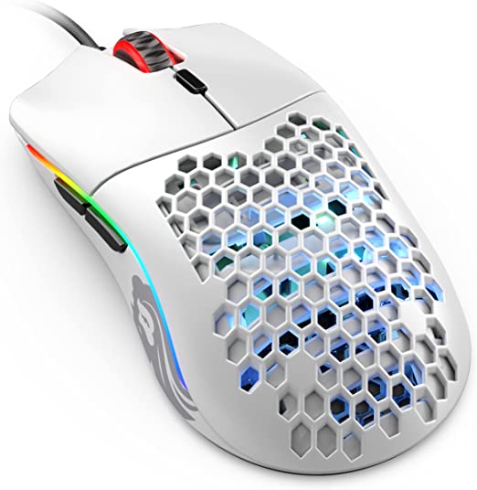 Glorious Gaming Mouse - Model O 67 g Superlight Honeycomb Mouse, Matte White Mouse