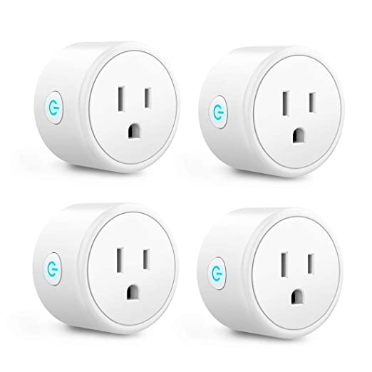 Aoycocr Alexa Smart Plugs - Mini Bluetooth WiFi Smart Socket Switch Compatible with Alexa Echo Google Home, Remote Control Smart Outlet with Timer Function, No Hub Required, ETL/FCC Listed 4 Pack