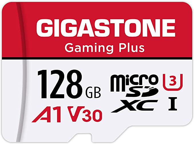 Gigastone 128GB Micro SD Card, Gaming Plus, MicroSDXC Memory Card for Nintendo-Switch Compatible, 100MB/s, 4K Gaming, High Speed, UHS-I A1 U3 V30 Class 10