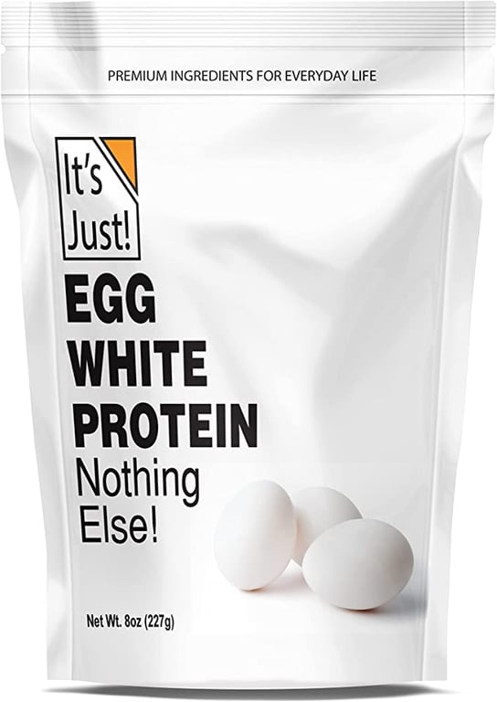It's Just - Egg White Protein Powder, Dried Egg Whites Protein, Meringue Ingredient, Non-GMO, USA Farms, Unflavored (8oz)