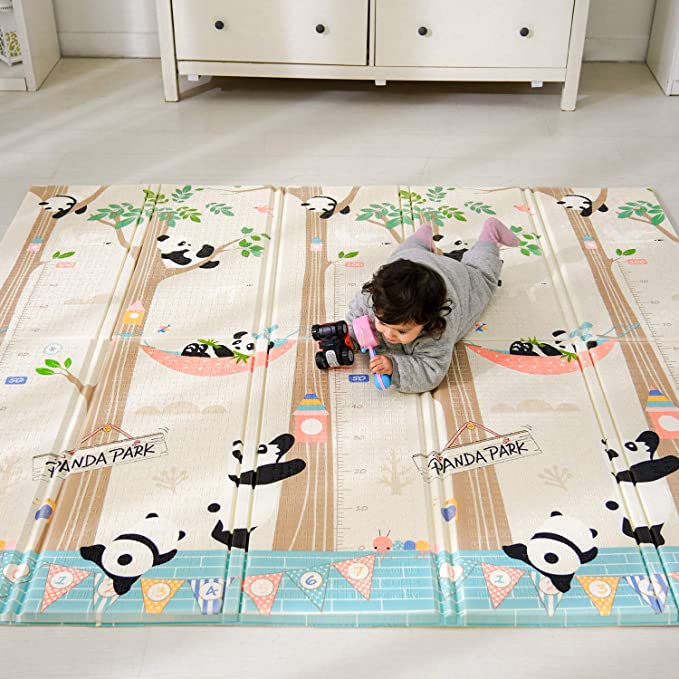 Bammax Play Mat, Folding Mat Non Toxic Baby Mat Crawling Mat Waterproof Kids Playmat with 0.6'' Thickness for Babies, Infants, Toddlers