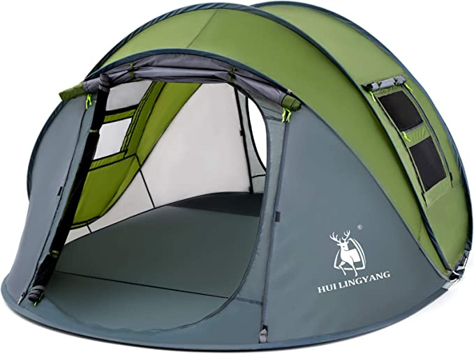6 Person Easy Pop Up Tent-Automatic Setup,Waterproof, Double Layer - Instant Family Tents for Camping,Hiking & Traveling