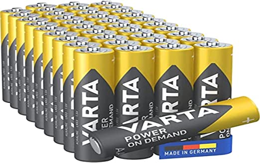 VARTA Power on Demand AAA Micro Batteries (Suitable for Computer Accessories, Smart Home Devices or Torches) 40-Pack