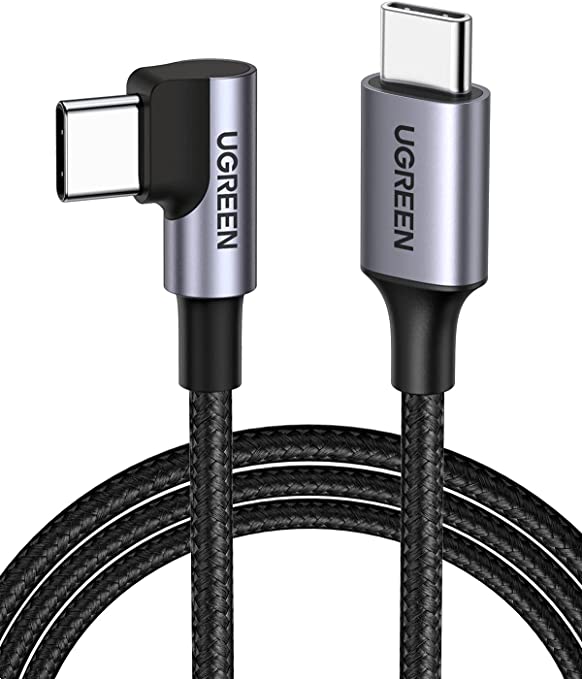 UGREEN USB C to USB C Cable Right Angle 90 Degree Type C 60W PD Fast Charge Compatible with Google Pixel 4 XL, Samsung Galaxy Note 10 9 S20 S10, MacBook Pro/Air 13" iPad Pro 2020, Nintendo Switch 2M