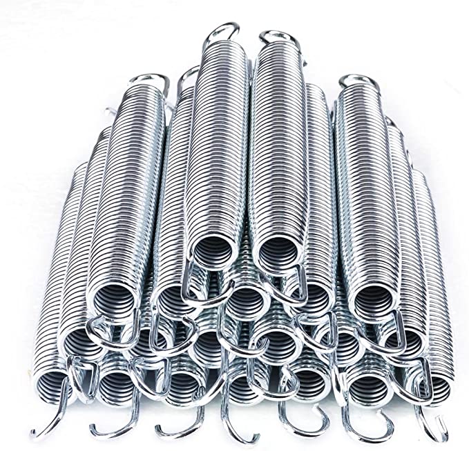 7" Trampoline Springs,Heavy-Duty Galvanized,Set of 10 (Spring Size Measures from Hook to Hook)