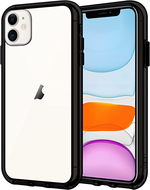 JETech Case for iPhone 11 (2019) 6.1-Inch, Shock-Absorption Bumper Cover, Anti-Scratch Clear Back (Black)