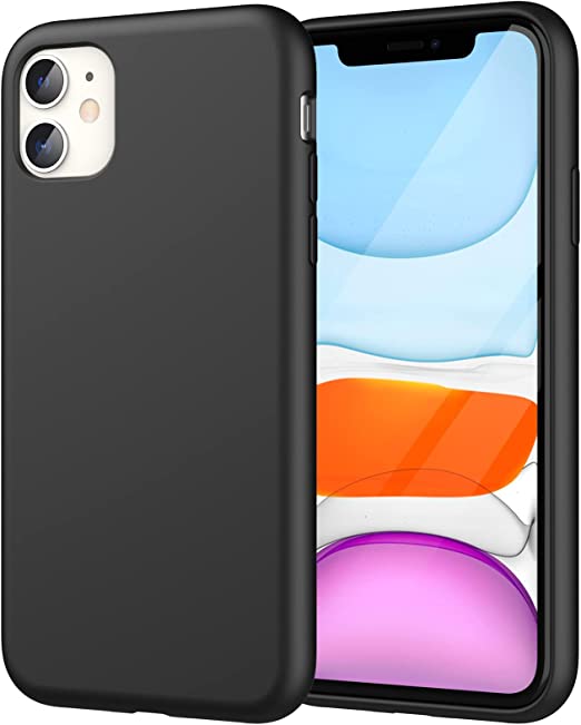 JETech Silicone Case Compatible with iPhone 11 6.1-Inch, Silky-Soft Touch Protective Cover with Microfiber Lining (Black)