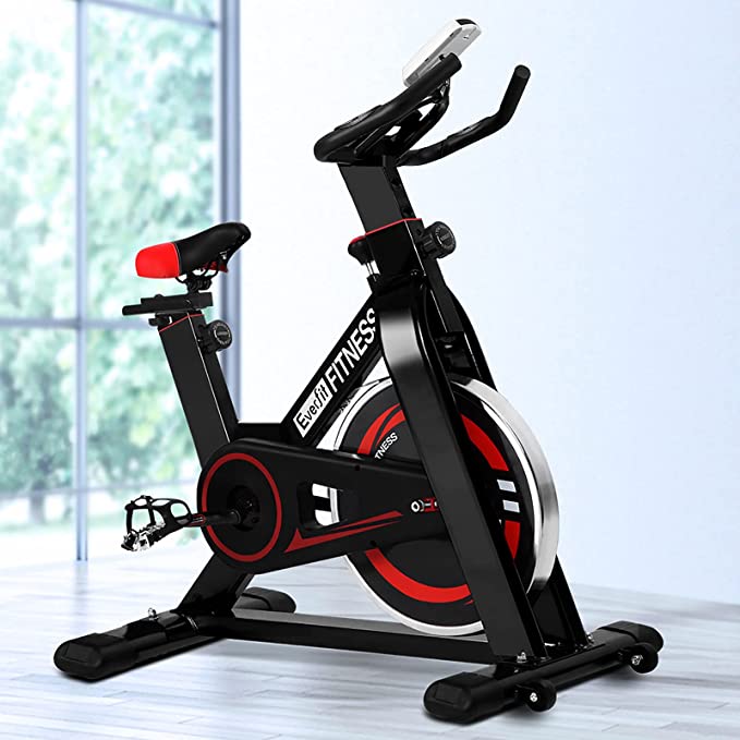 Everfit Spin Exercise Bike Stationary Flywheel Home Gym Fitness Indoor Cycling Adjustable Resistance Workout Pulse Sensor LCD Display Silent Belt Driven (100KG/110KG/120KG Capacity)