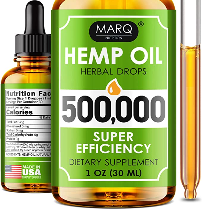 Hemp Oil Drops (5000MG) - Best Natural Hemp Seed Oil - Premium Colorado Seed Extract - Only Natural Ingredients - for Pain and Inflammation Relief, Reduces Stress and Anxiety, Provides Restful Sleep.