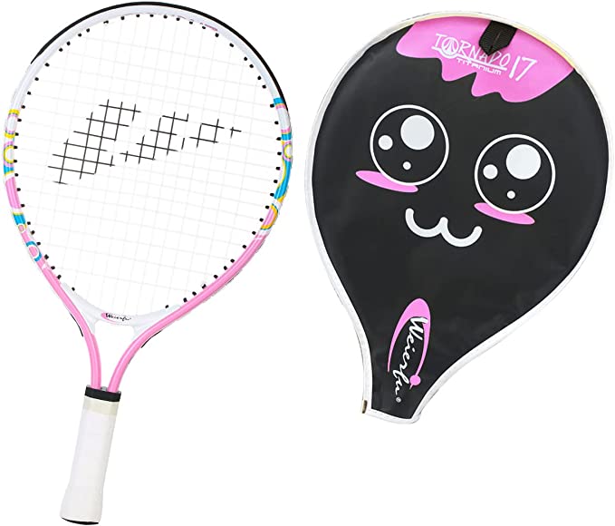 Weierfu Junior Tennis Racket for Kids Toddlers Starter Racket 17-21 with Cover Bag Light Weight(Strung)