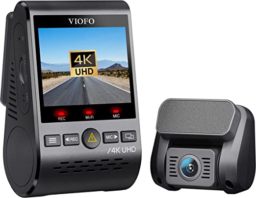 VIOFO A129Pro Duo 4K Dual Dash Cam 3840 x 2160P Ultra HD 4K Front and 1080P Rear Car WiFi Dash Camera Sony 8MP Sensor GPS, Buffered Parking Mode, G-Sensor, Motion Detection, WDR, Loop Recording