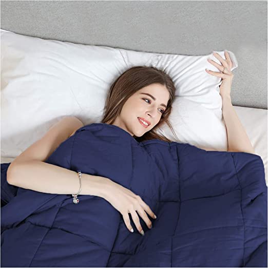 Microfibre Weighted Blanket Heavy Gravity Kids Adult Size 2.2/3.2/4.5/6.8/ 9KG (4.5KG (104x152cm)), Navy