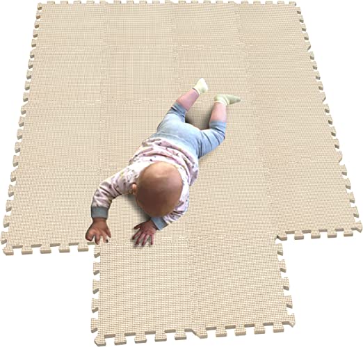 MQIAOHAM children puzzle mat play mat squares foam play mat tiles baby mats for floor puzzle puzzle mat childrens soft play mats girl playmat carpet interlocking foam floor mats for baby beige 110