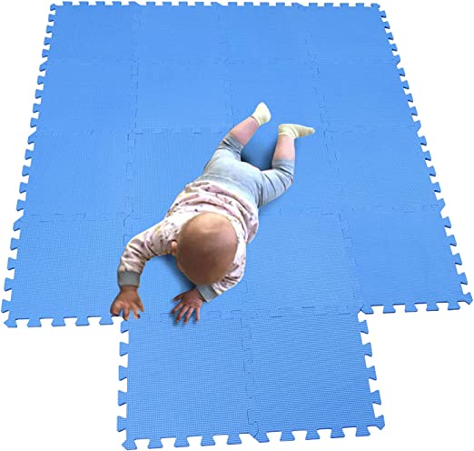 MQIAOHAM Children Puzzle mat Play mat Squares Foam Play mat Tiles Baby mats for Floor Puzzle Puzzle mat Childrens Soft Play mats Girl playmat Carpet Interlocking Foam Floor mats for Baby Blue 107