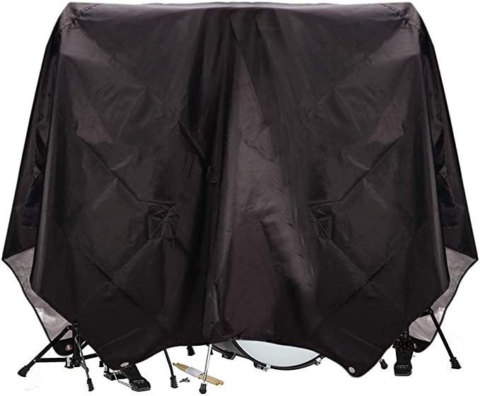 Drum Cover(80"x 108"), Drum Set Dust Cover, Electronic Drum Kit Water-Resistant Nylon PVC Coating, Drum Sets Accessories (black)