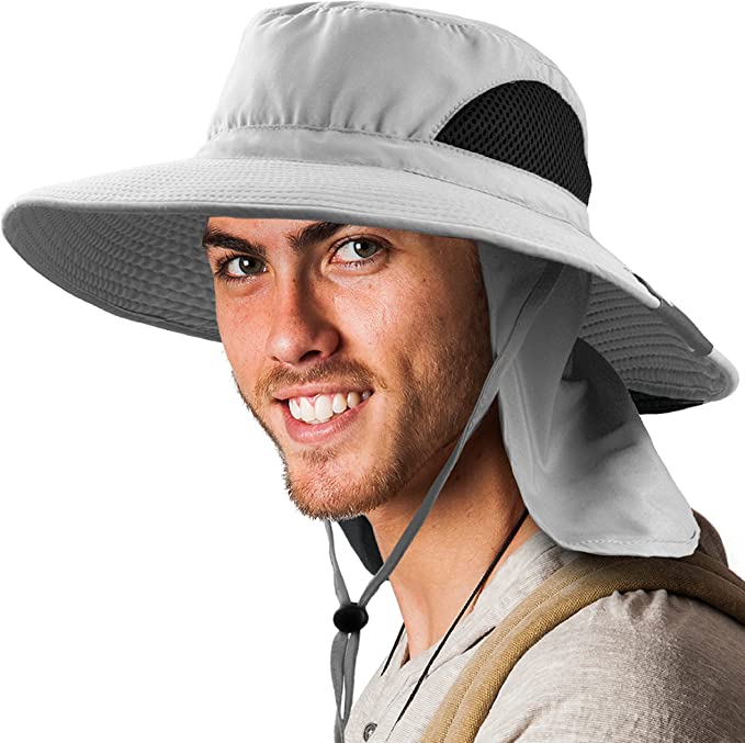 SUN CUBE Wide Brim Sun Hat Men Women, Hiking Fishing Sun Hat, Chin Strap, Safari Summer Hat, Outdoor Boonie, UPF 50+
