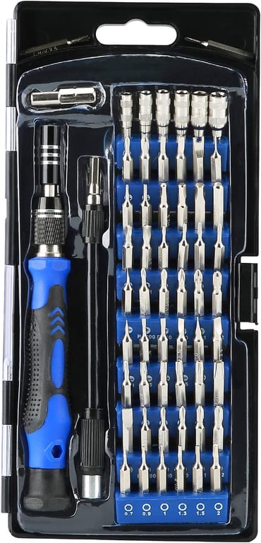 Hautton Precision Screwdriver Set, 60 in 1 with 56 Bits Magnetic Screwdriver Kit, Stainless Steel Professional Repair Tools Kit for Phone, Laptop, PC, Camera, Game Console, Glasses, and More –Blue