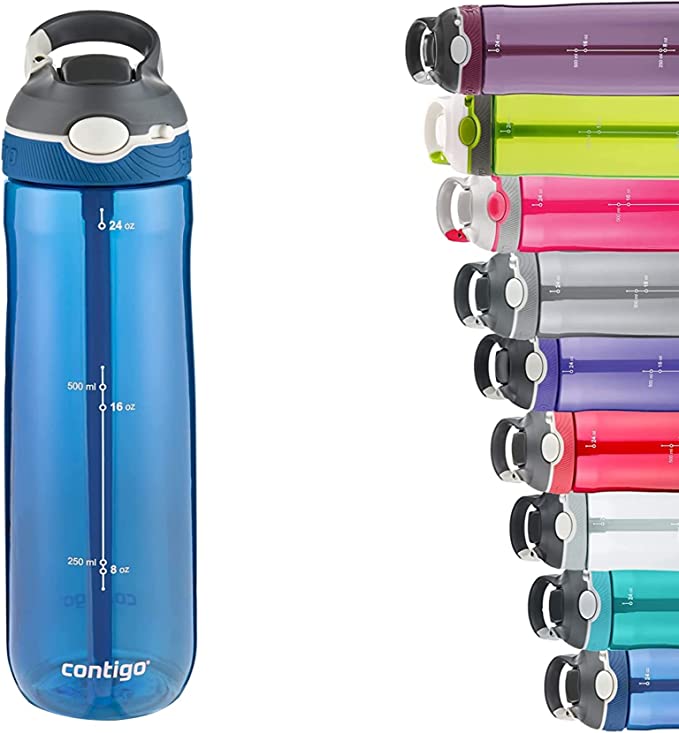 Contigo Ashland Autospout Water Bottle with Flip Straw, Large BPA Free Drinking Bottle, Sports Flask, Leakproof Gym Bottle, Ideal for Sports, Bike, Running, Hiking