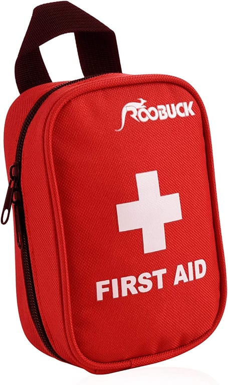 Roobuck First Aid Kit for Hiking, Backpacking, Camping, Travel, Car & Cycling. with Waterproof Laminate Bags You Protect Your Supplies! Be Prepared for All Outdoor Adventures or at Home & Work (Red)