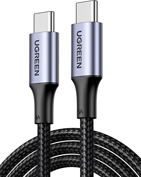 UGREEN USB-C to USB-C Cable, USB Type C 100W Power Delivery PD Charging Cord for Apple MacBook Pro, Huawei Matebook, iPad Pro 2020, Chromebook, Pixel 6, Samsung Note 10 S21 S20, Switch (2M, Black)