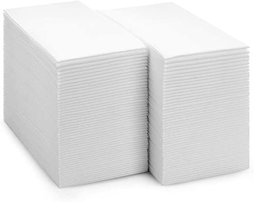JEBBLAS Linen Like Guest Towels Disposable Cloth Like Paper Hand Napkins Soft, Absorbent, Paper Hand Towels for Kitchen, Bathroom, Parties, Weddings, Dinners or Events (White,，200 Pack)