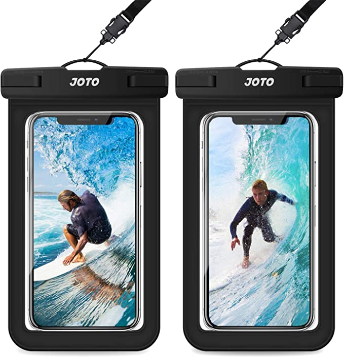 JOTO Universal Waterproof Pouch, IPX8 Waterproof Cellphone Dry Bag Underwater Case for iPhone 14, Pro, Pro Max, Plus, iPhone 13 Pro Max 13 Mini 12 11 Pro Max, Galaxy up to 7" -2 Pack, Black