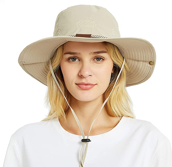 HLLMAN Super Wide Brim Sun Hat-UPF 50+ Protection,Waterproof Bucket Hat for Fishing, Hiking, Camping,Breathable Nylon & Mesh