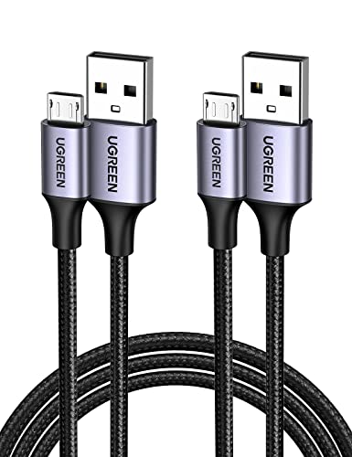 UGREEN Micro USB Cable 2-Pack, Micro USB to USB A 2.0 Nylon Braided Cord High Speed Android Charger Cable for Samsung Galaxy S7 S6, Note, LG, Nokia, Kindle, PS4 Controller, Xbox One Controller, 1M