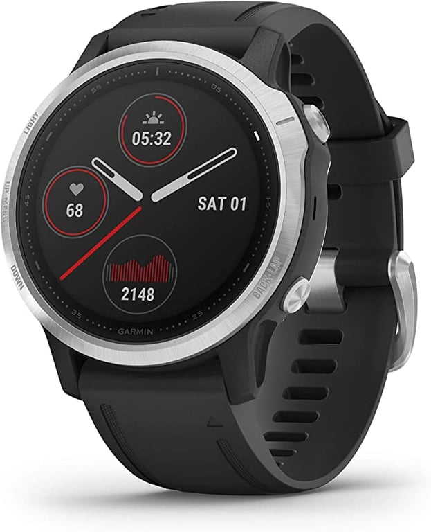 Garmin Fenix 6S, Premium Multisport GPS Smartwatch, Silver With Black Band
