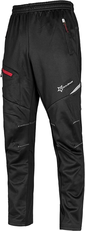 ROCK BROS Cycling Pants for Men Windproof Thermal Fleece Winter Athletic Bike Pants Cold Weather for Running Hiking