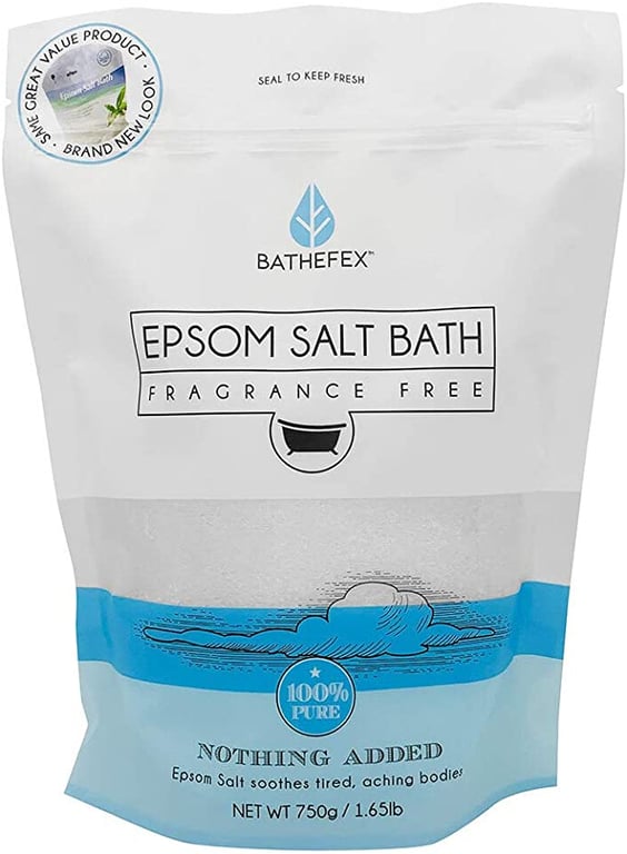Bathefex Fragrance Free Epsom Salt Bath, 1.4kg