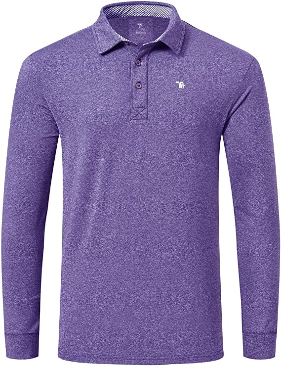 MoFiz Men’s Golf Shirt Long Sleeve Golf Polo Shirts Athletic Shirt 2 Pack