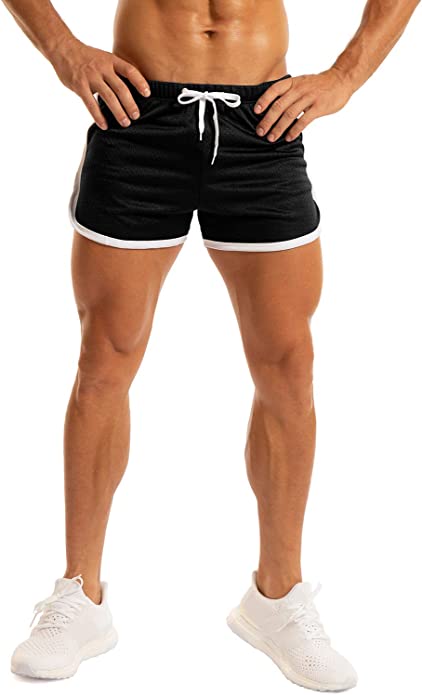 Ouber Men's Fitted Shorts Bodybuilding Workout Gym Running Tight Lifting Shorts