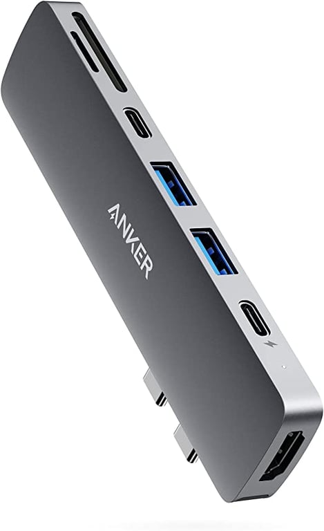 Anker USB C Hub for MacBook, PowerExpand Direct 7-in-2 USB C Adapter Compatible with Thunderbolt 3 USB C Port, 100W Power Delivery, 4K HDMI, USB C and 2 USB A Data Ports, SD and microSD Card Reader