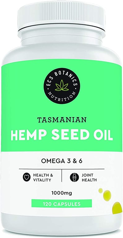 Hemp Seed Oil Capsules - Made in Australia - 1000 MG of All-Natural Hemp Oil from Whole Hemp Seeds – Joint and Skin Health – Extra Strength, Maximum Value - Rich in Omega 3, 6, 9 - 120 Capsules