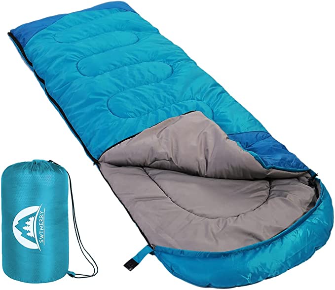 Sleeping Bag 3 Seasons (Summer, Spring, Fall) Warm & Cool Weather - Lightweight,Waterproof Indoor & Outdoor Use for Kids, Teens & Adults for Hiking and Camping