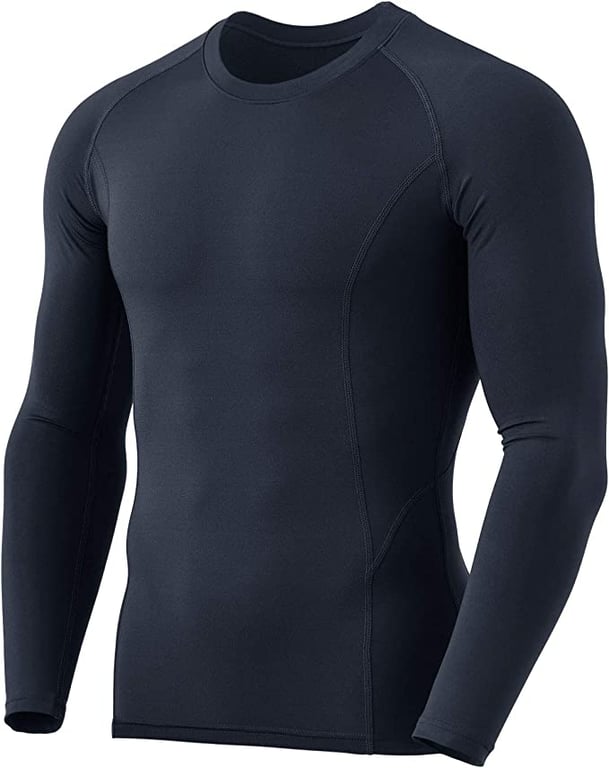 TSLA Men's (Pack of 1, 2) Thermal Long Sleeve Compression Shirts, Athletic Base Layer Top, Winter Gear Running T-Shirt