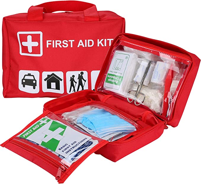 ProCase First Aid Kit, All-Purpose Survival Kit with 96 Pieces Outdoor Emergency Supplies for Car, Home, Office, Sports, Travel, Camping, Hiking and Kayaking -Red