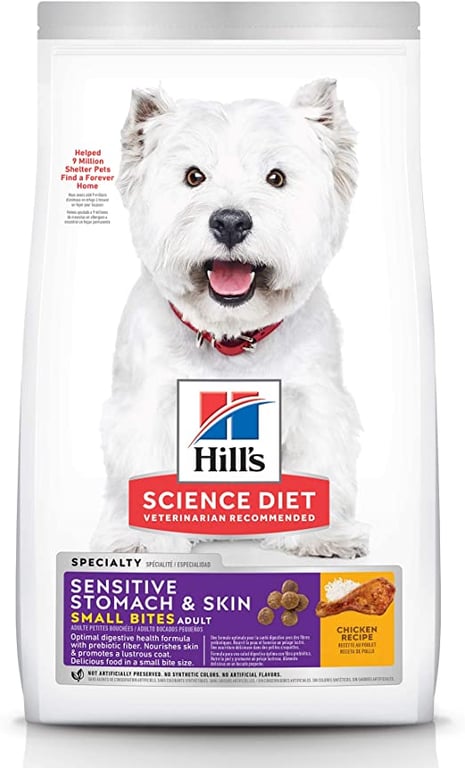 Hill's Science Diet Sensitive Stomach & Skin Adult Small Bites, Chicken Recipe, Dry Dog Food, 6.8kg Bag
