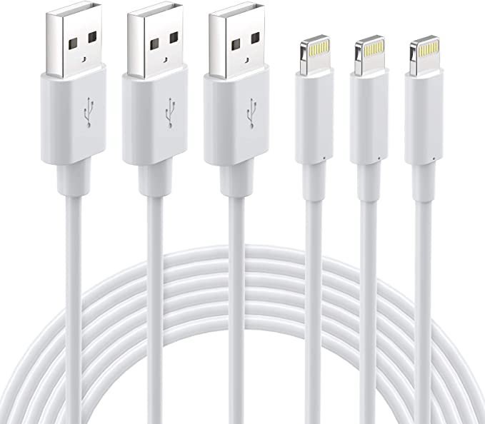 Quntis iPhone Charger Lightning Cable, 3Pack 2M Lightning to USB A Cable for iPhone 13 Pro Max Mini, iPhone 12 Pro Max Mini, iPhone 11 Pro Max Mini, Xs Max XR X 8 Plus 7 Plus 6 Plus 5s SE iPad Pro