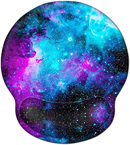 Mouse Pad with Wrist Rest Support, ToLuLu Gel Cute Mouse pads w/ Non-Slip Rubber Base Mousepad Ergonomic, Mouse Wrist Rest Pad for Laptop Computer Home Office Working Gaming Pain Relief, Nebula Galaxy
